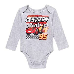 Lightning McQueen Gray Long Sleeve Baby Onesie